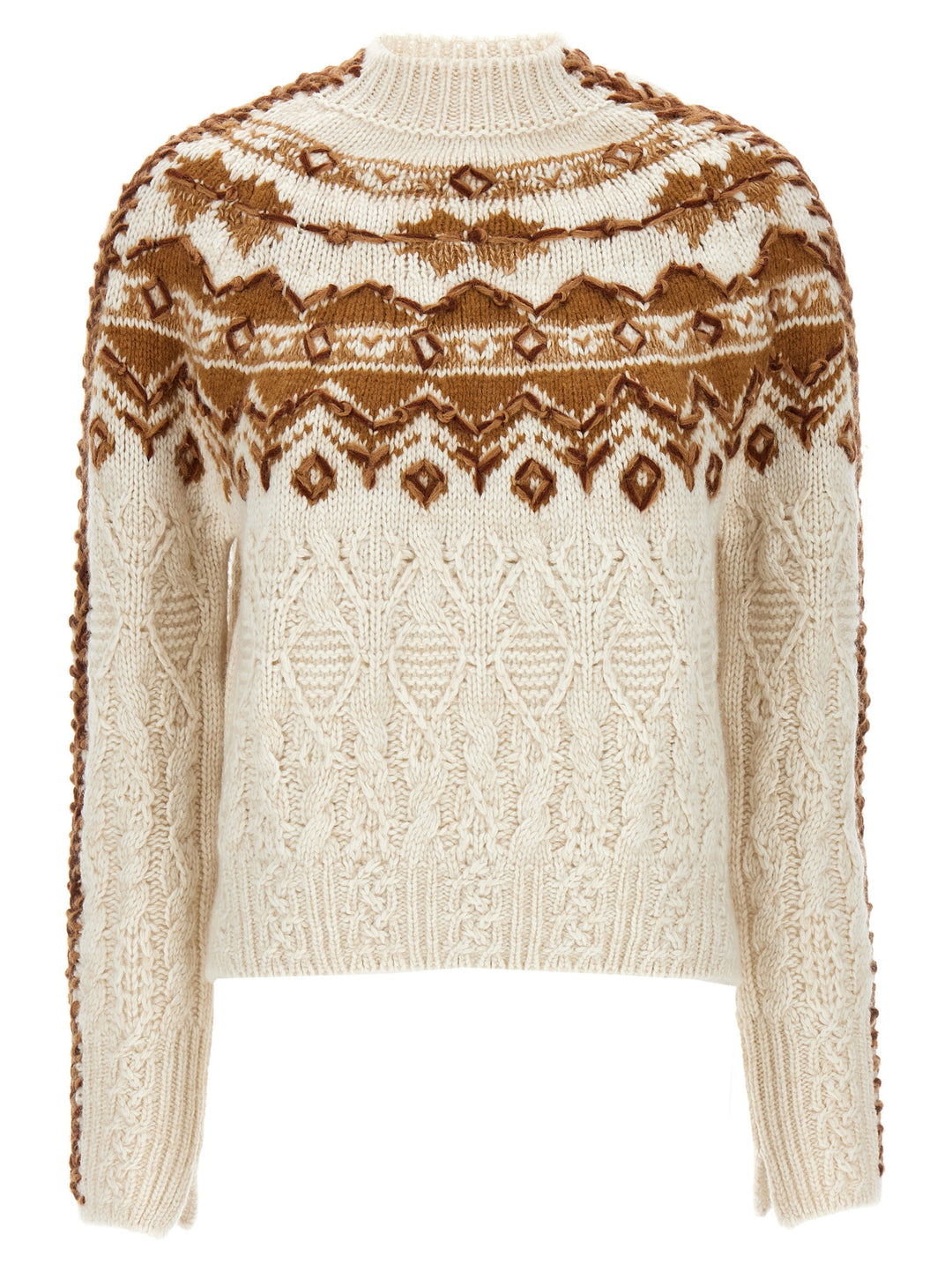 Jacquard Sweater Sweater, Cardigans White