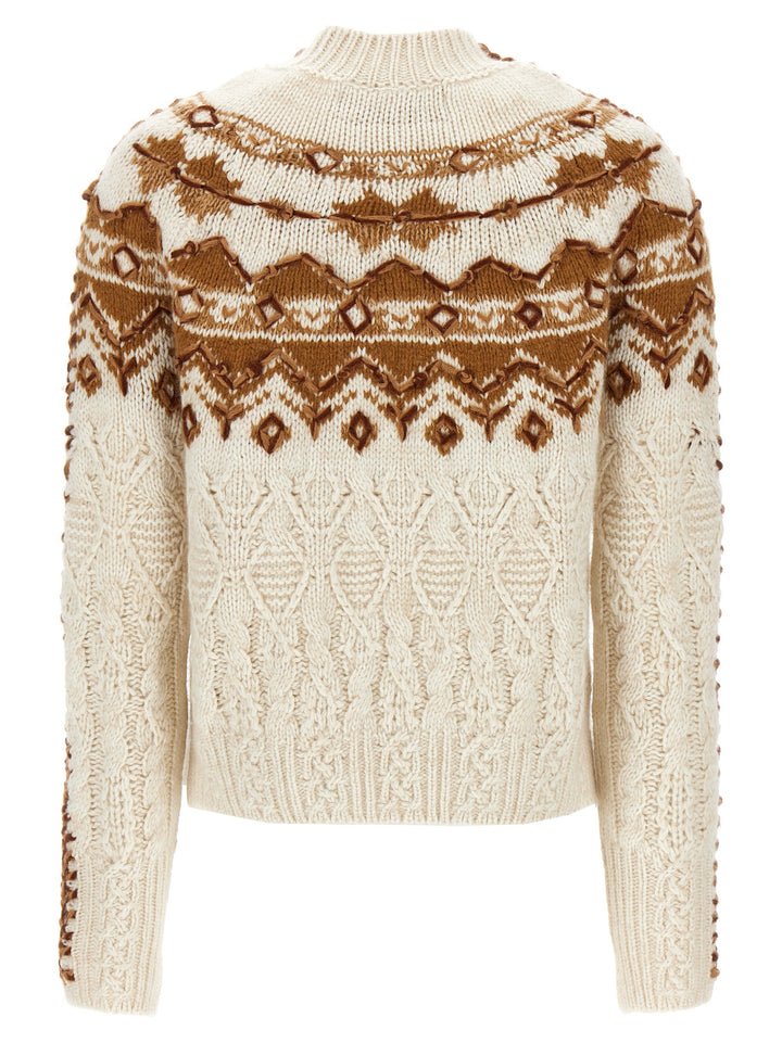 Jacquard Sweater Sweater, Cardigans White