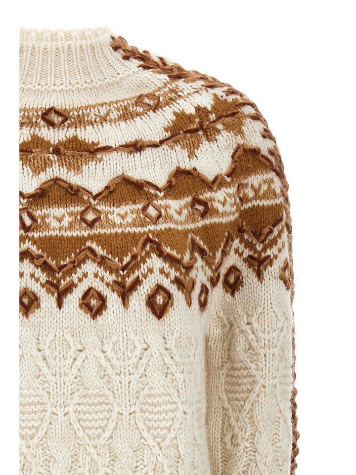 Jacquard Sweater Sweater, Cardigans White