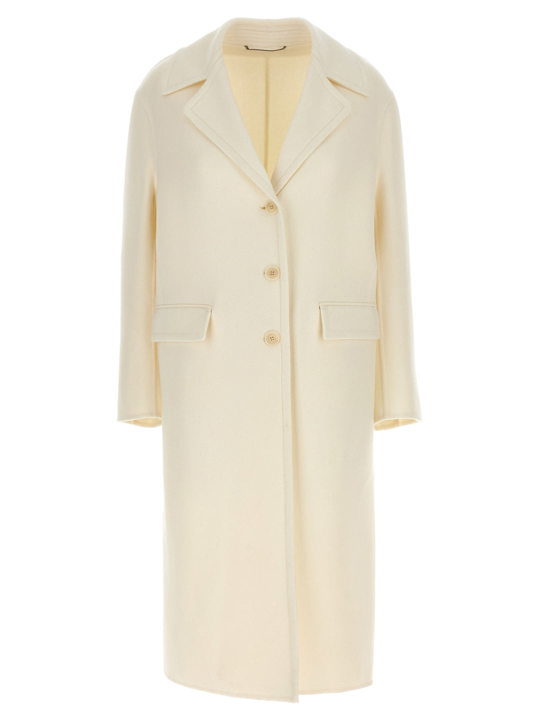 Single-Breasted Wool Coat Coats, Trench Coats White