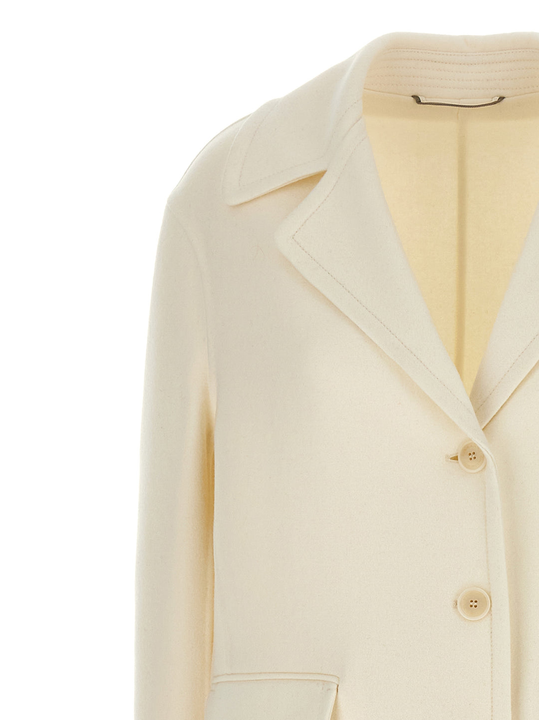 Single-Breasted Wool Coat Coats, Trench Coats White