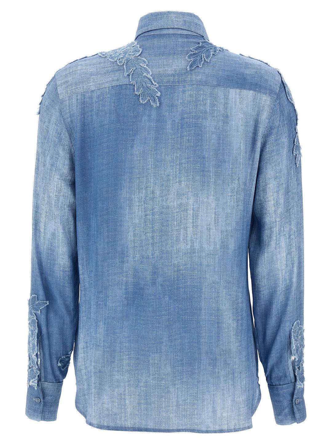 Macramé Shirt Shirt, Blouse Light Blue