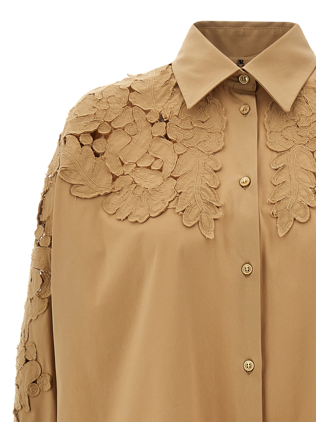 Cut-Out Shirt Shirt, Blouse Beige