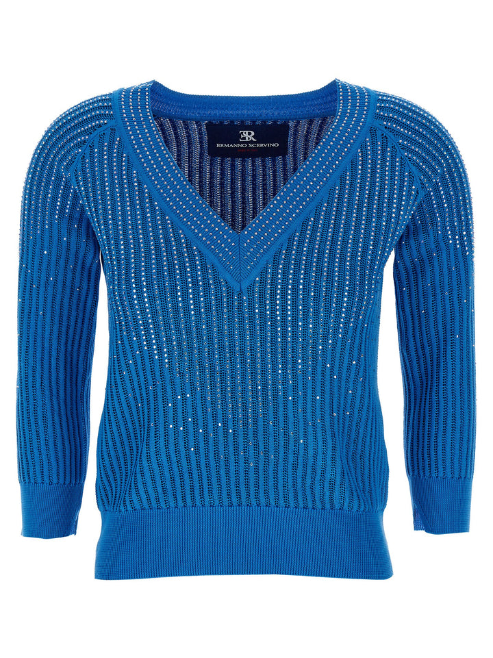 Rhinestone Sweater Sweater, Cardigans Blue