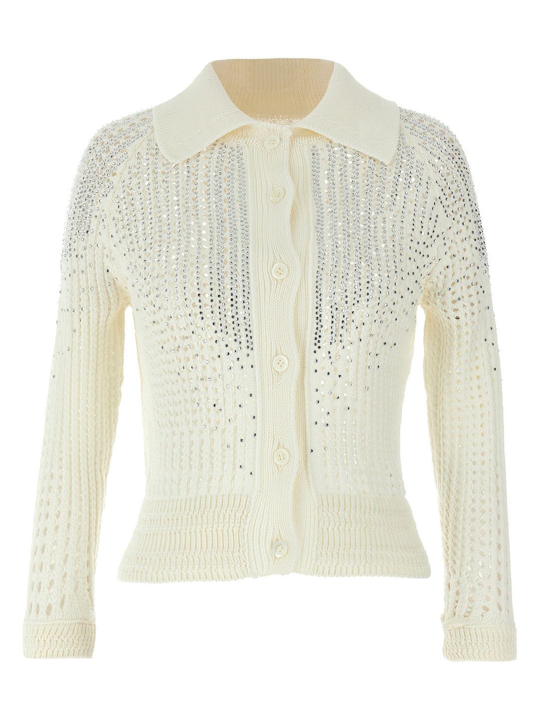 Rhinestone Cardigan Sweater, Cardigans White