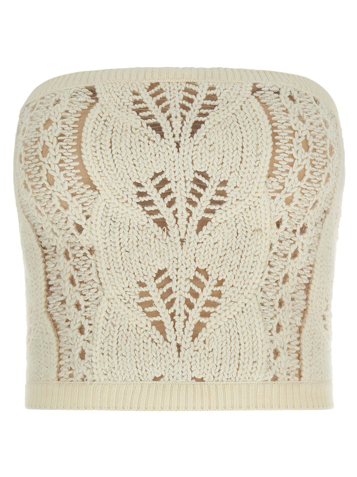 Ermanno Scervino Tricot Top Tops - White | 9b24ec287eb266b494f56cbedc55be652088955d