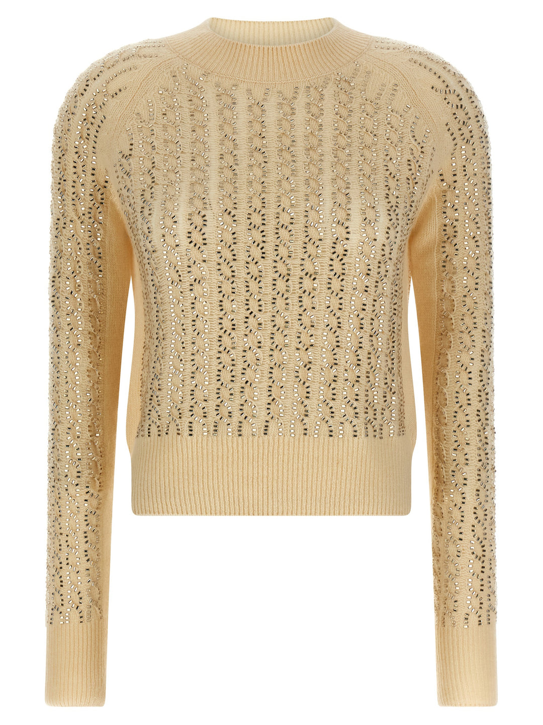Ermanno Scervino Baguette Studded Sweater Sweaters and Cardigans - Beige | 9d9dfbe5261f193f75f3586428c4c9c1e14f6660