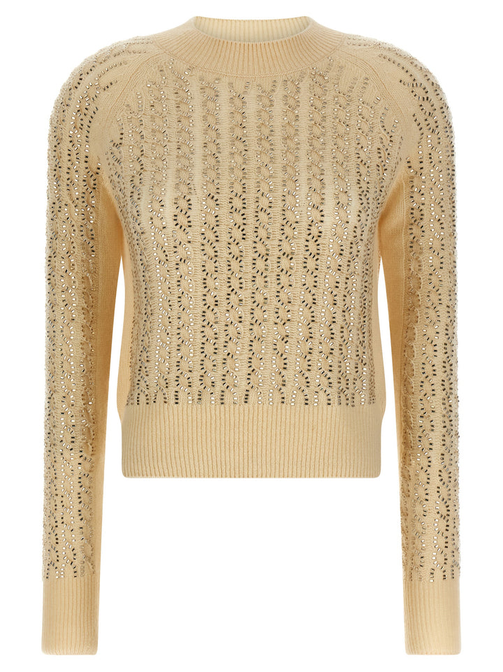 Ermanno Scervino Baguette Studded Sweater Sweaters and Cardigans - Beige | 9d9dfbe5261f193f75f3586428c4c9c1e14f6660