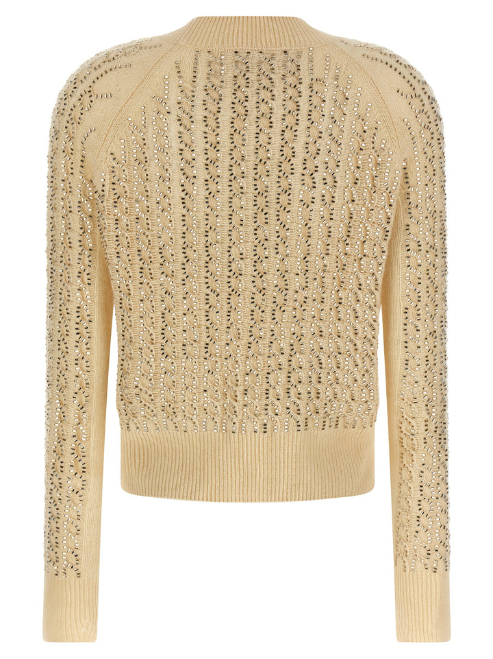 Ermanno Scervino Baguette Studded Sweater Sweaters and Cardigans - Beige | ee50f924339ab3c9f676769d67b807cfaa51423d
