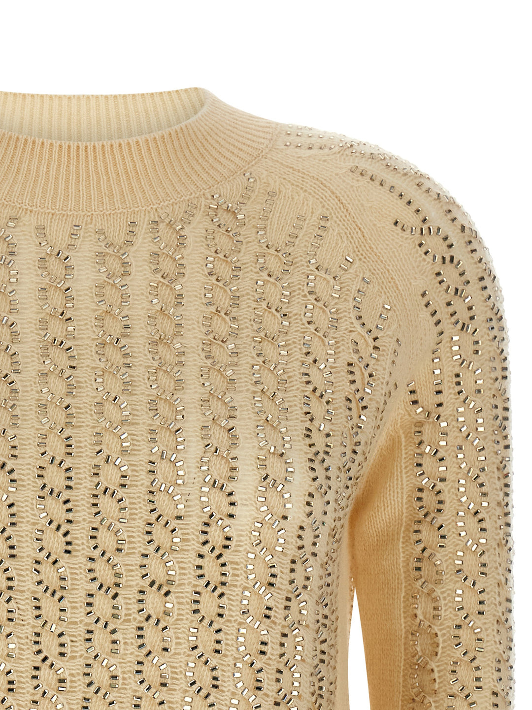Ermanno Scervino Baguette Studded Sweater Sweaters and Cardigans - Beige | 126adf44a4cc6db6f31bcaeaedb240e82c7f355a