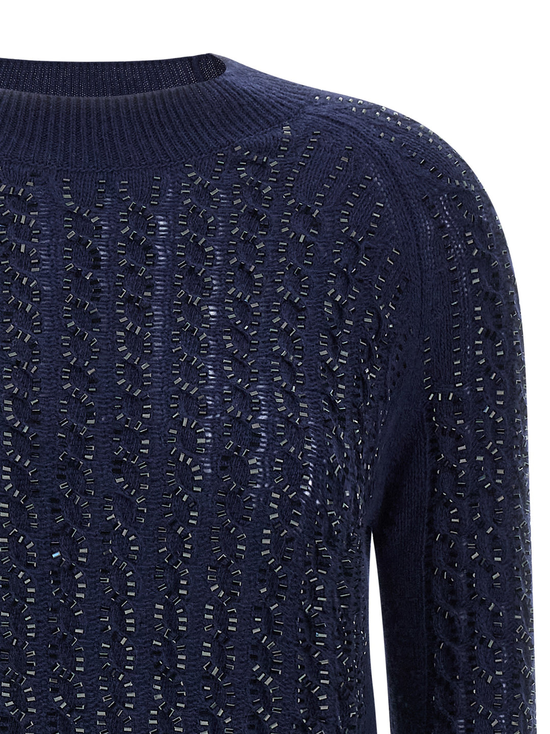 Ermanno Scervino Baguette Studded Sweater Sweaters and Cardigans - Blue | 62b2356f9f4c1f65b34d67151836d48b87135ebe