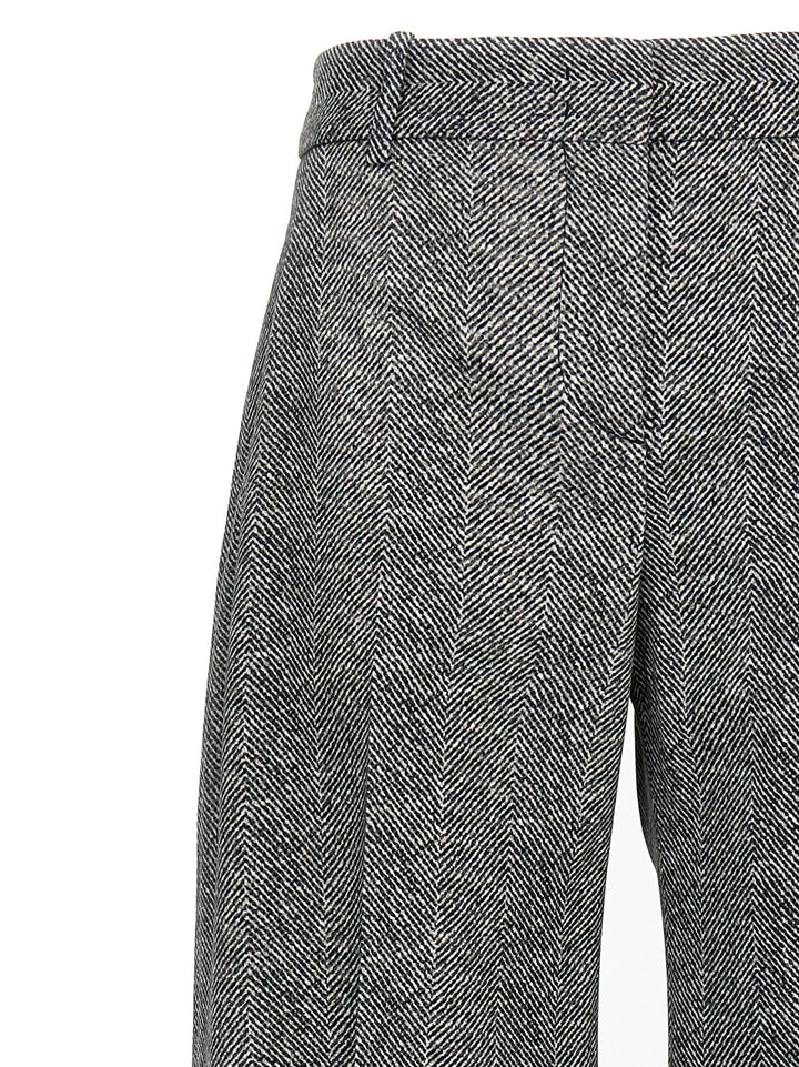 Ermanno Scervino Herringbone Trousers Pants - Gray | c1b528563b58f50592cbe0112c28e33a7263ee40