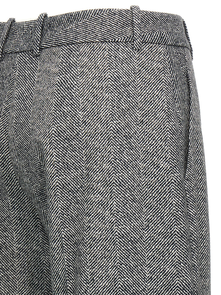 Ermanno Scervino Herringbone Trousers Pants - Gray | 3d74df2a1e317d00da62ee176df8a9b1b8089d89