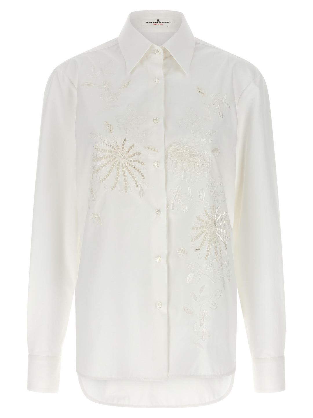 Ermanno Scervino Embroidery Cotton Shirt Shirt and Blouse - White | 0faef5d0b83e0bc1b0bec49eafc0ca676d24300b