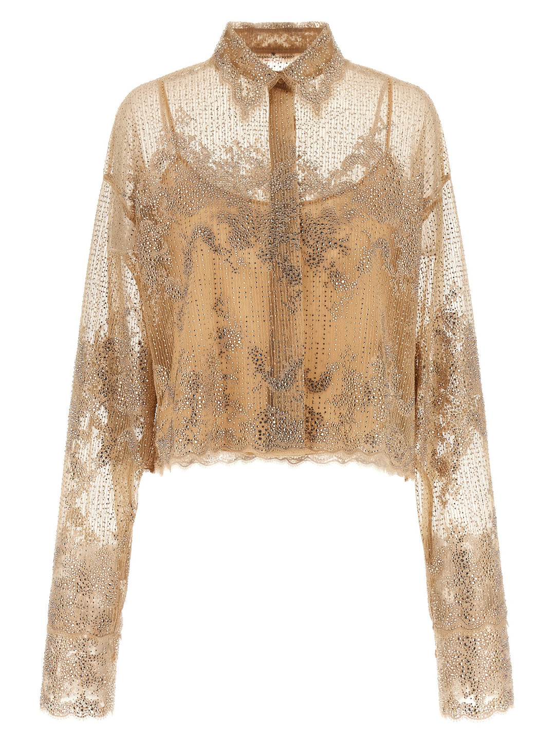 Ermanno Scervino Embroidery Shirt Shirt and Blouse - Beige | 5b816596c62c9a0484403a21f50d3eff62bf15ac