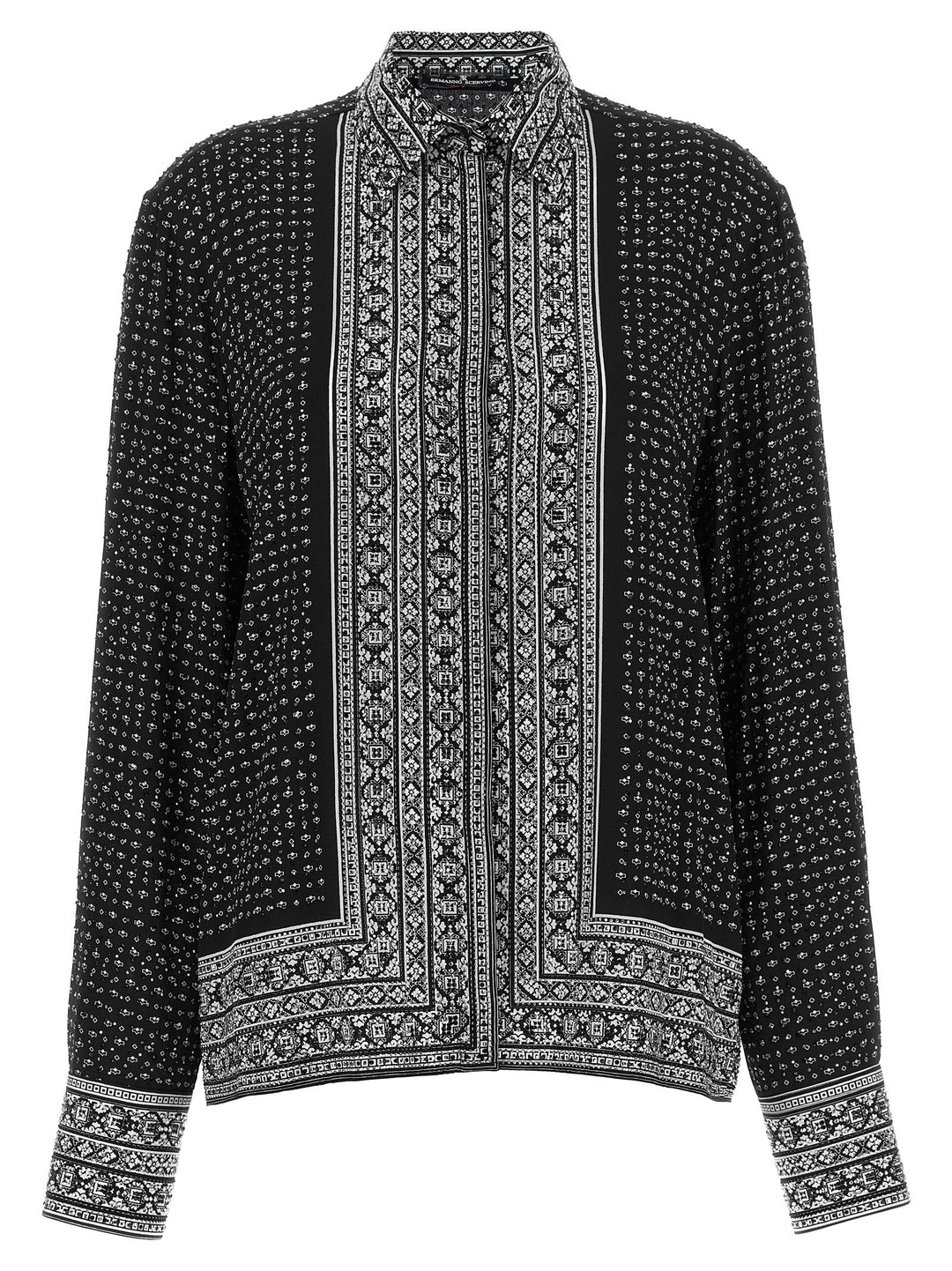 Ermanno Scervino Crystal Shirt Shirt and Blouse - White/Black | b80b8ce2291af45f046b07f3b840937b933b5d0b
