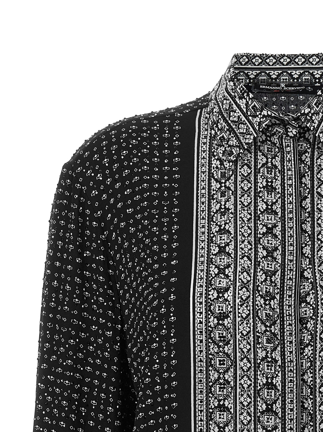 Ermanno Scervino Crystal Shirt Shirt and Blouse - White/Black | ff63003192ccab27b80e799d5e3dadfe6fd2ded6