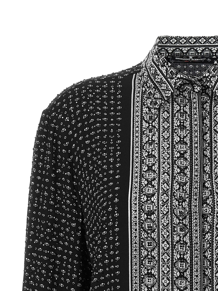 Ermanno Scervino Crystal Shirt Shirt and Blouse - White/Black | ff63003192ccab27b80e799d5e3dadfe6fd2ded6