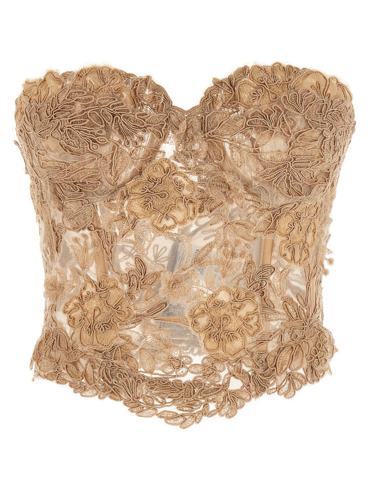 Ermanno Scervino Lace Bustier Top Tops - Beige | 9a311631e88c09984e0abdb81ca70981321c87bc