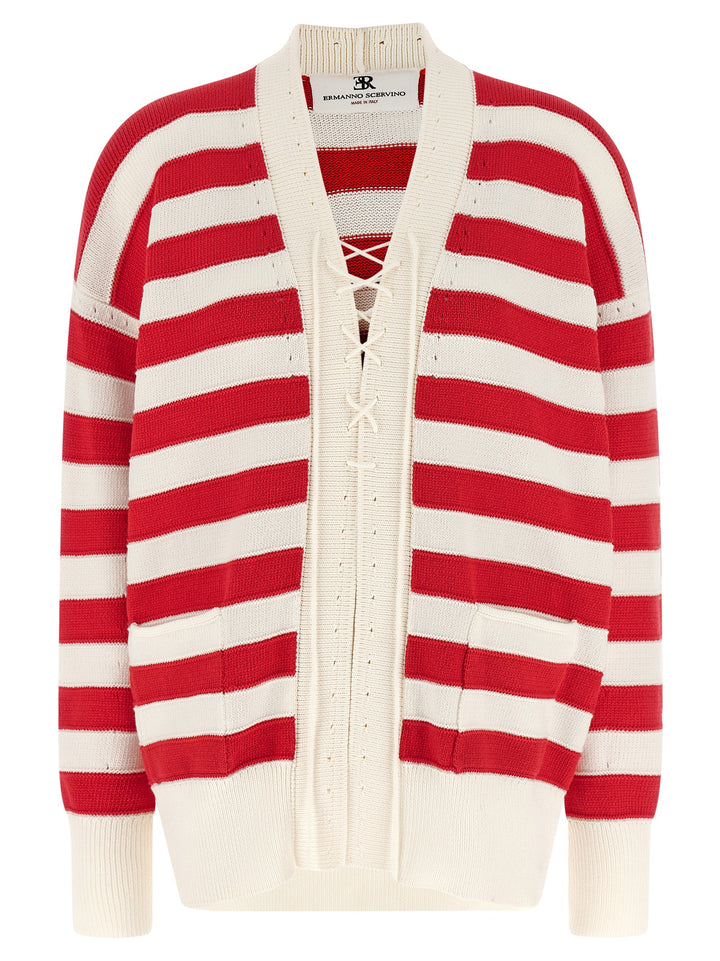 Ermanno Scervino Crochet Cardigan Sweaters and Cardigans - Red | bc287cb18bda78af4e86f489862e66924db2bcf2
