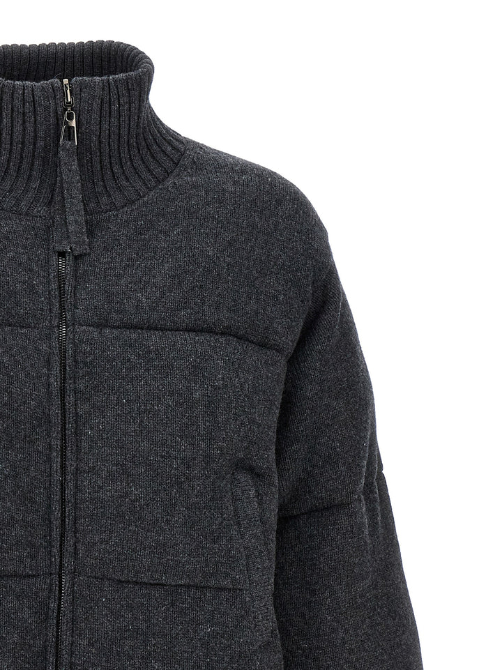 Reversible Knit Down Jacket Casual Jackets, Parka Gray