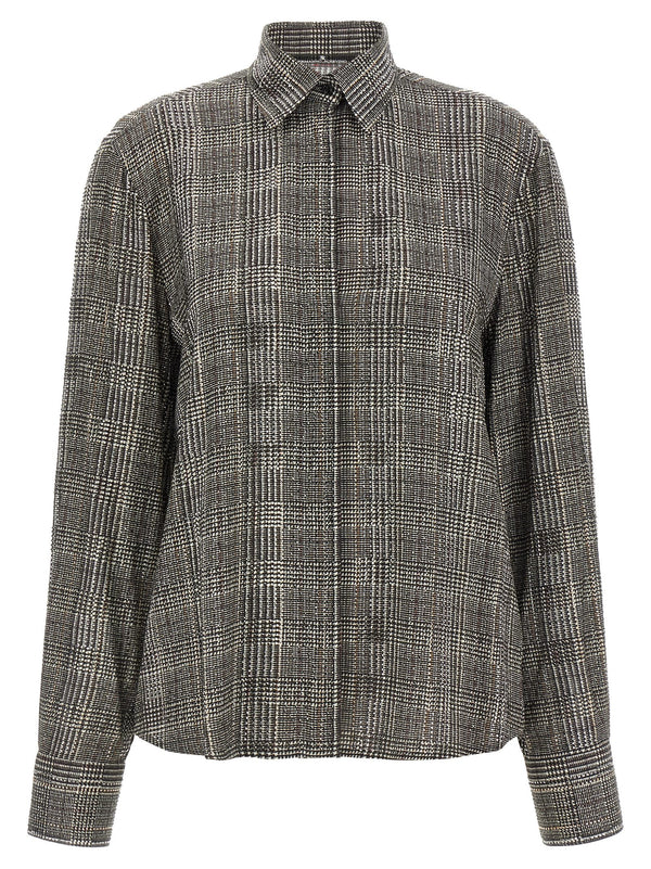All-Over Rhinestone Shirt Gray