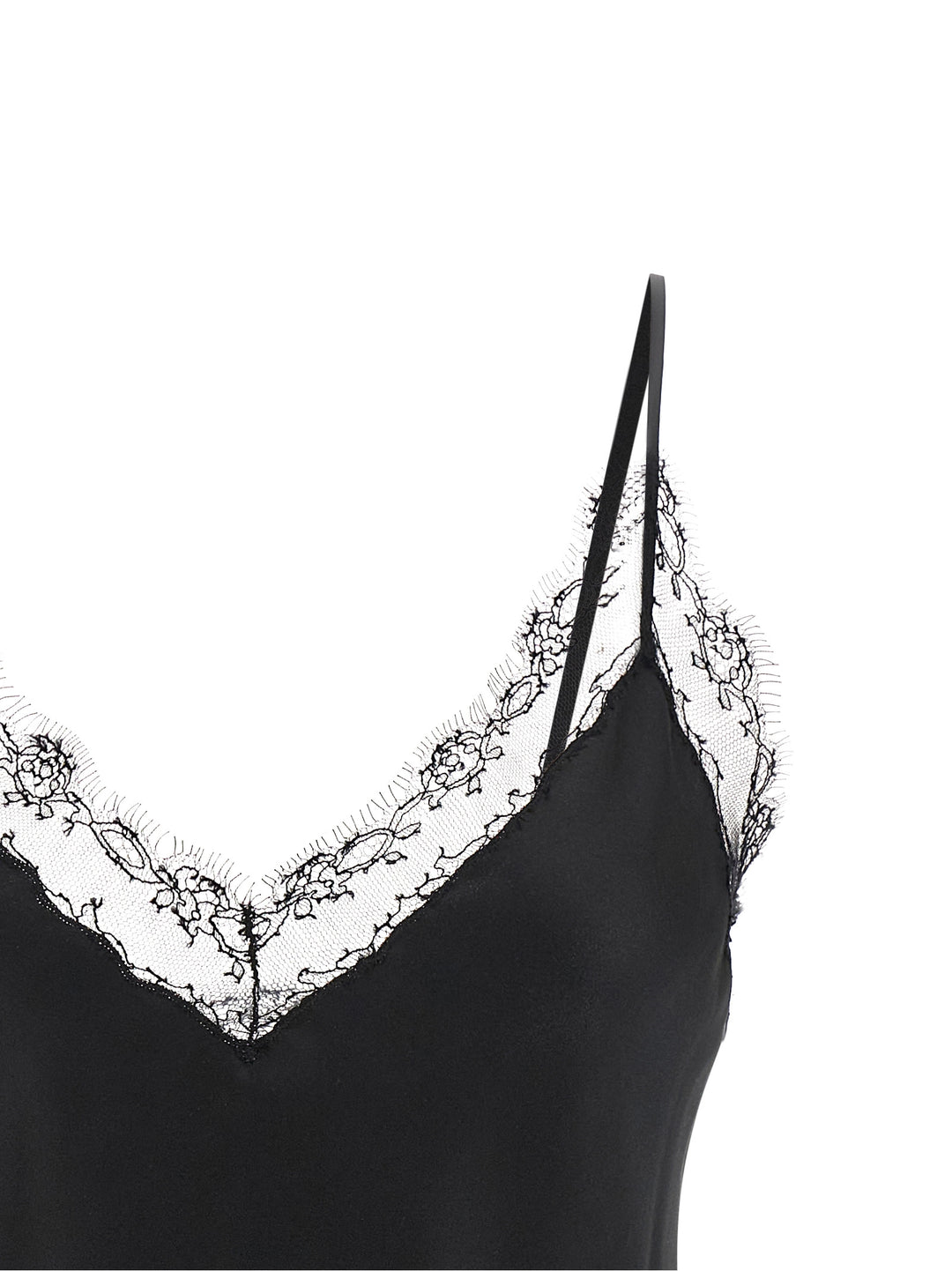 Ermanno Scervino Silk Lingerie Top With Lace Tops - Black | 8889373a6884a95131d902454f449d303dd871da