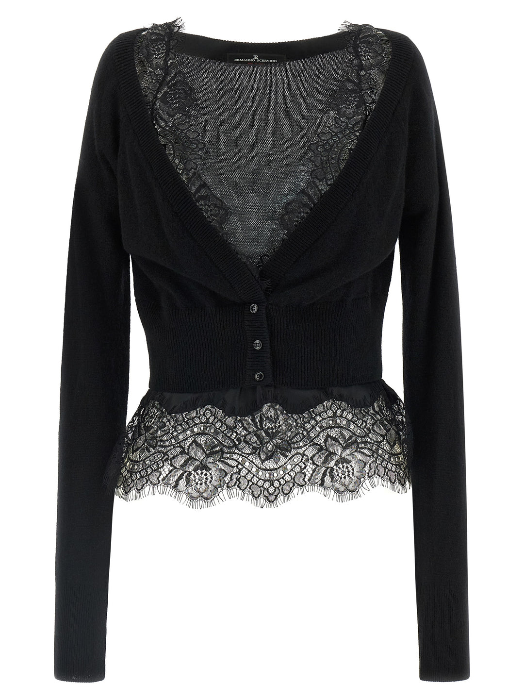 Ermanno Scervino Lace Cardigan Sweaters and Cardigans - Black | 27c4222e640cb5d2d5857b22ab4388a717929a51