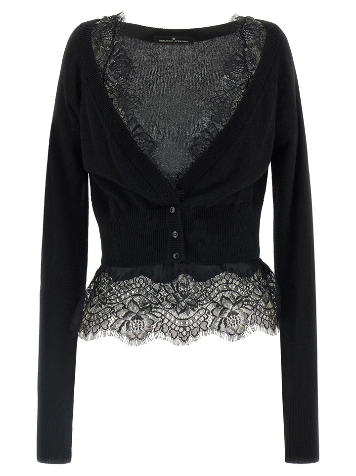 Ermanno Scervino Lace Cardigan Sweaters and Cardigans - Black | 27c4222e640cb5d2d5857b22ab4388a717929a51