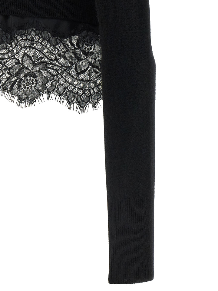 Ermanno Scervino Lace Cardigan Sweaters and Cardigans - Black | f377bd0635acba86de1c7cd417cf3167223fb2e0