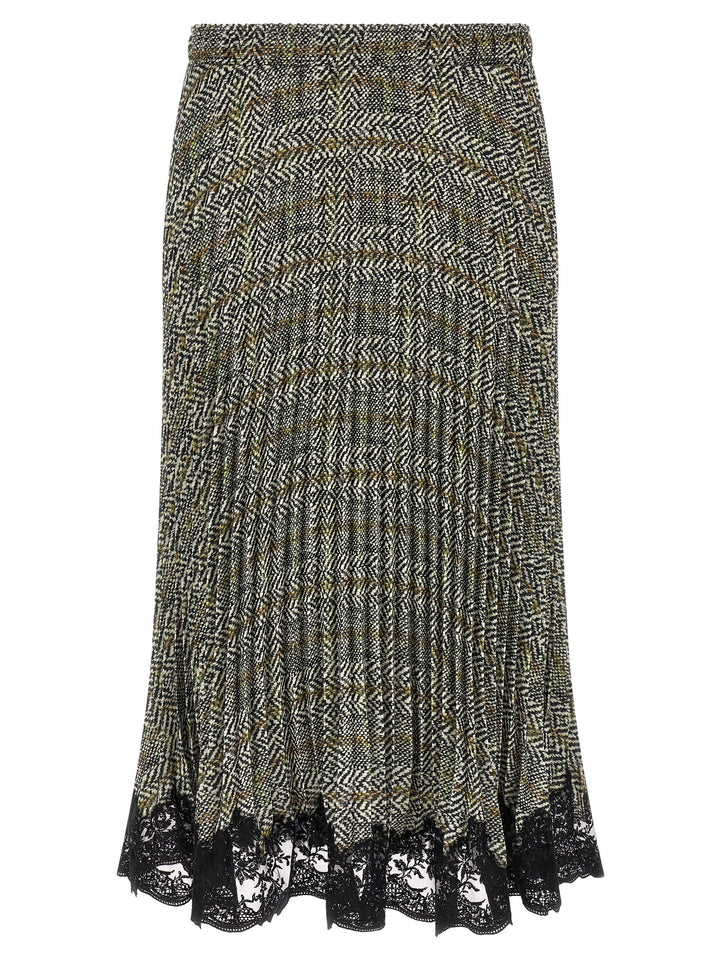 Ermanno Scervino Pleated Skirt With Lace Skirts - Multicolor | 9844f776ed6f54b949ecb0218fac43bb5f84c2b2
