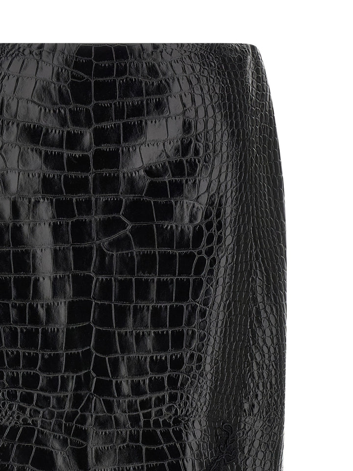 Ermanno Scervino Coconut Print Sheath Skirt With Lace Skirts - Black | f5d12574c50f2cf23aa7d08e2a7c6197753c2620