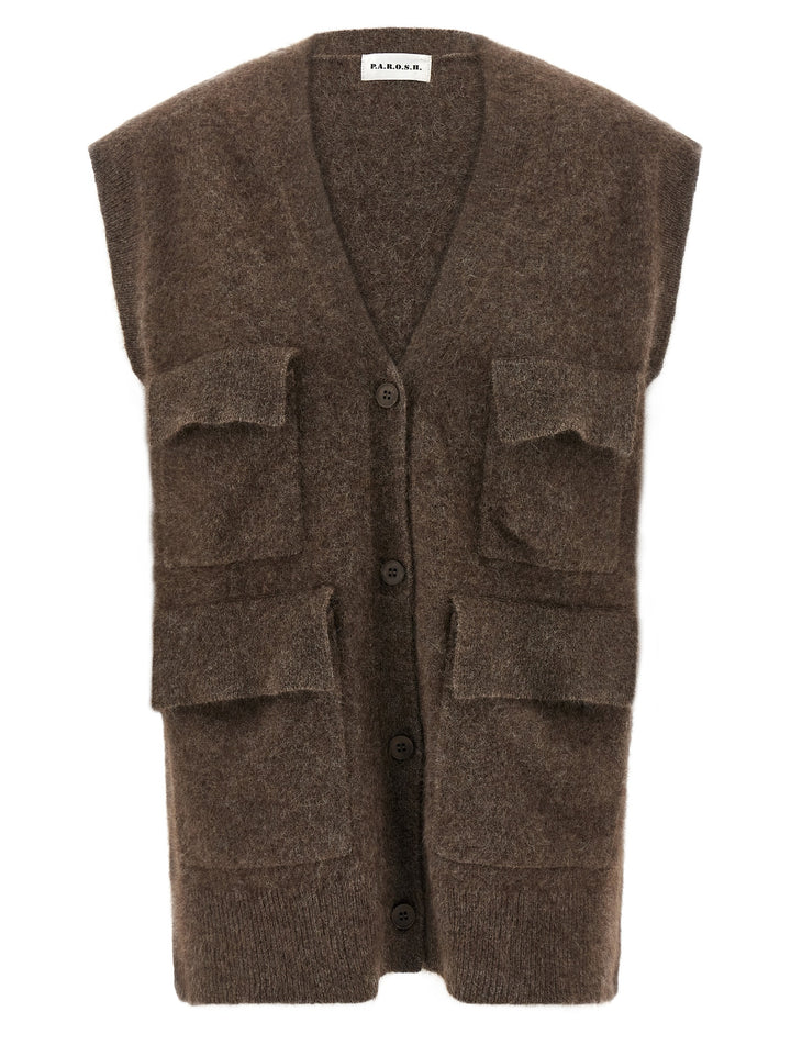 P.A.R.O.S.H. Lacoon Gilet - Brown | ad9f2767e8712010b69adc58e27762003ceec092