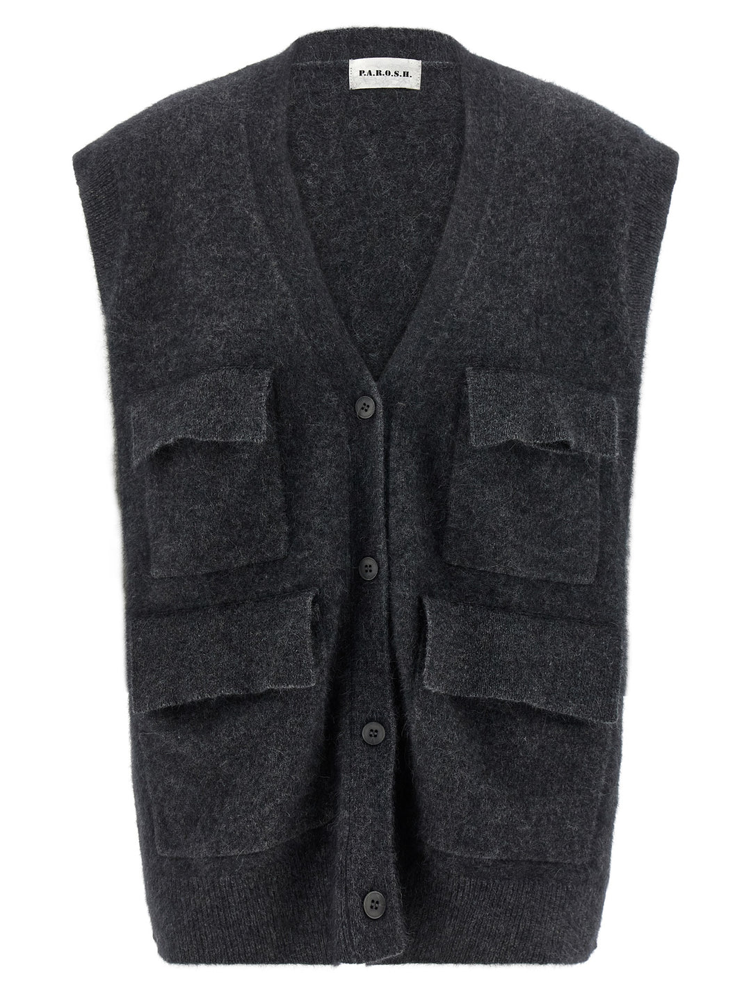 P.A.R.O.S.H. Lacoon Gilet - Gray | b385527a85241ca68e3cce961f294a6db12a379d