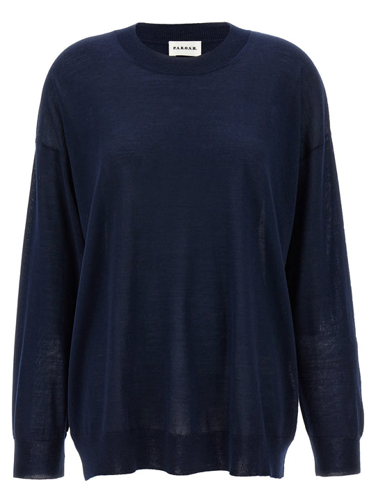 Crew-Neck Sweater Sweaters And Cardigans Blue