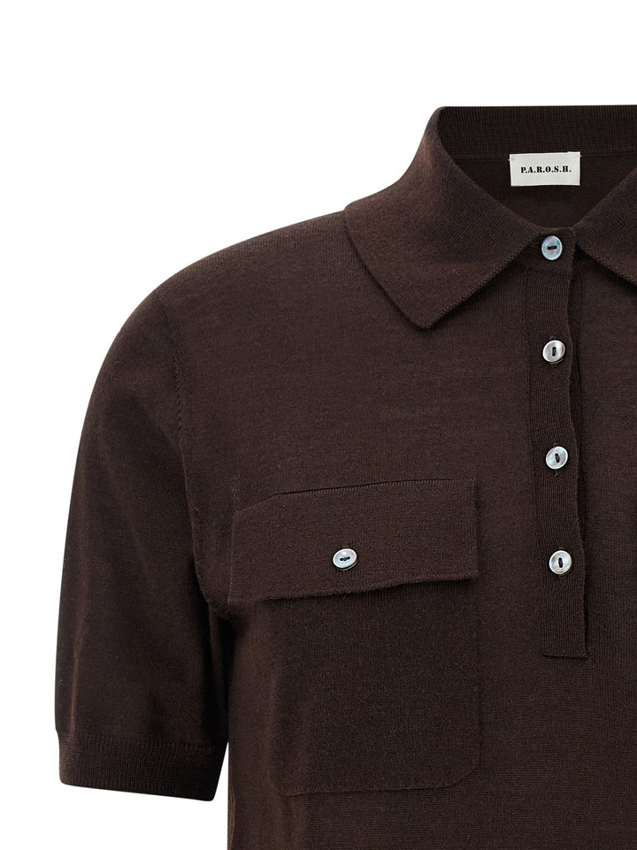 P.A.R.O.S.H. Linfa26 Polo - Brown | fcf7a5b13a9a0a06415ffadbf62f72203c31489d