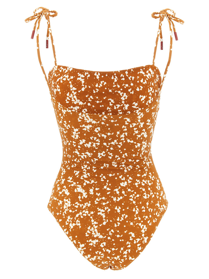 Kiton One-Piece Swimsuit Off The Shoulder Beachwear - Brown | 8596cc80c687d2440c677186939e4d4047655400