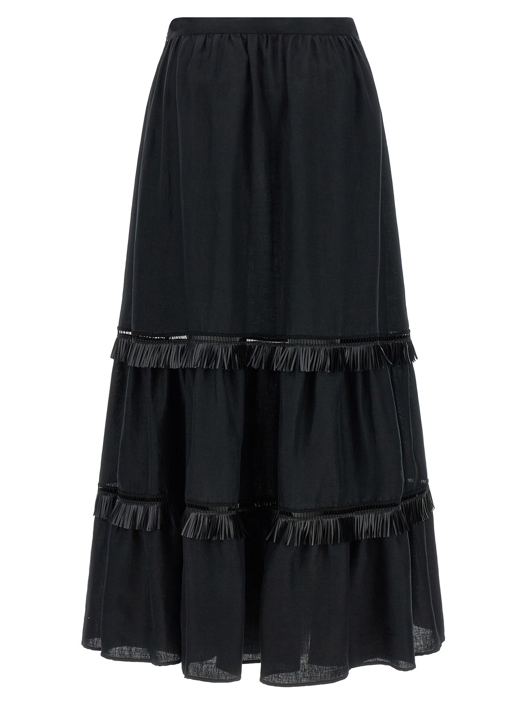 Kiton Fringed Skirt Skirts - Black | a2699e7caf3d30de910c5c96f9858ca2a44852e1