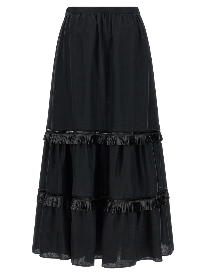 Kiton Fringed Skirt Skirts - Black | a2699e7caf3d30de910c5c96f9858ca2a44852e1