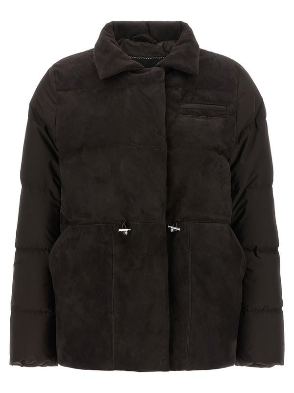 Drawstring Down Jacket Puffer Jackets Brown