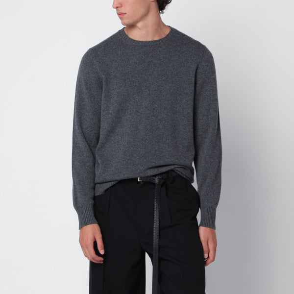 Grey Crew-Neck Sweater In Cashmere