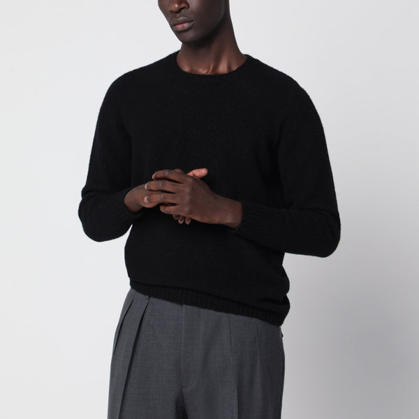 Black Crew-Neck Sweater In Lambswool