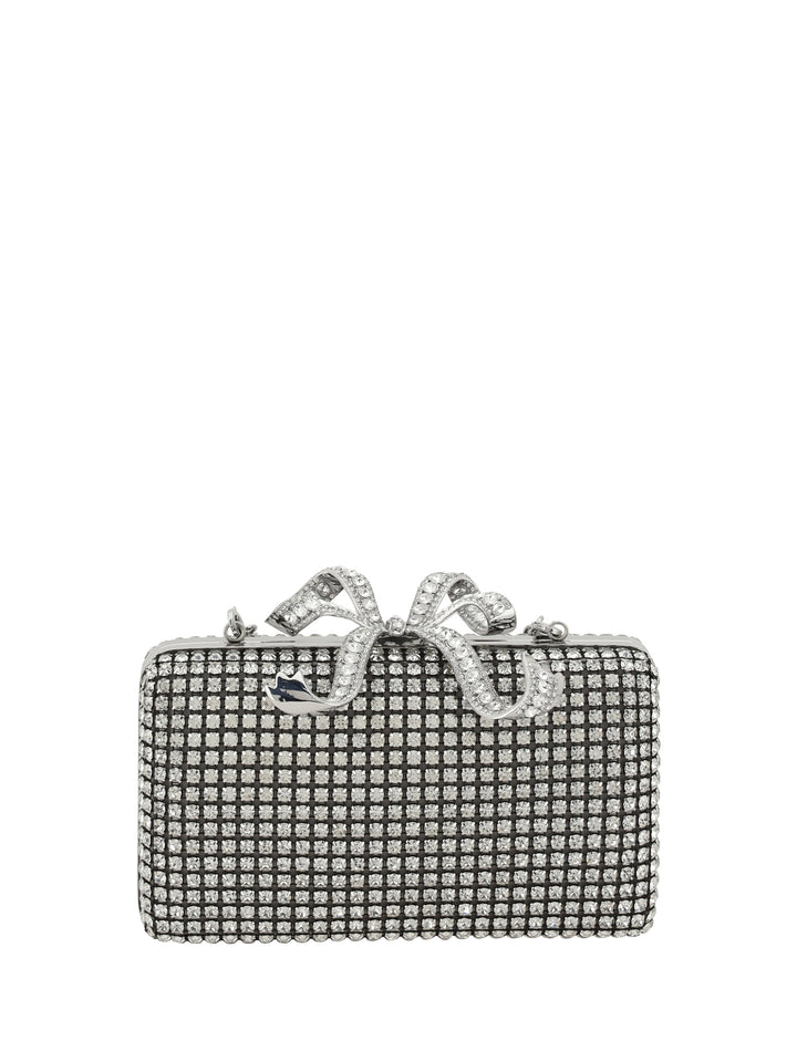 SILVER CRYSTAL BOX CLUTCH