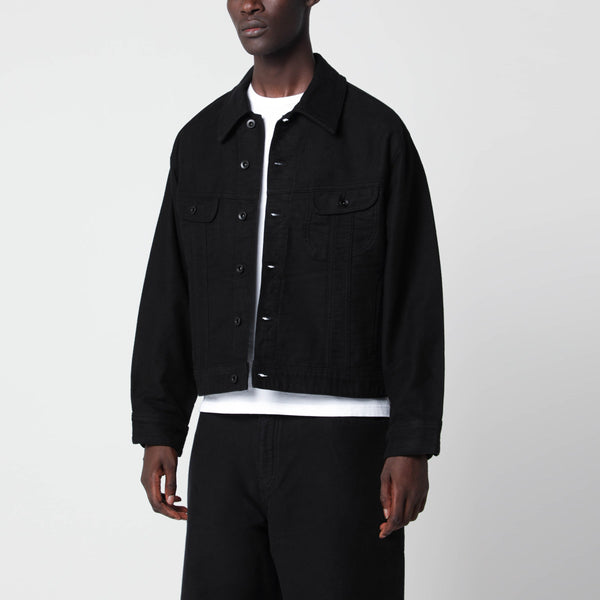 Black Derby Jacket In Cotton Moleskin
