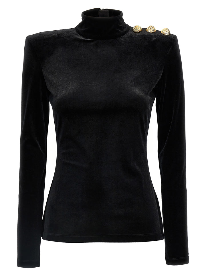 Velvet Top Tops Black