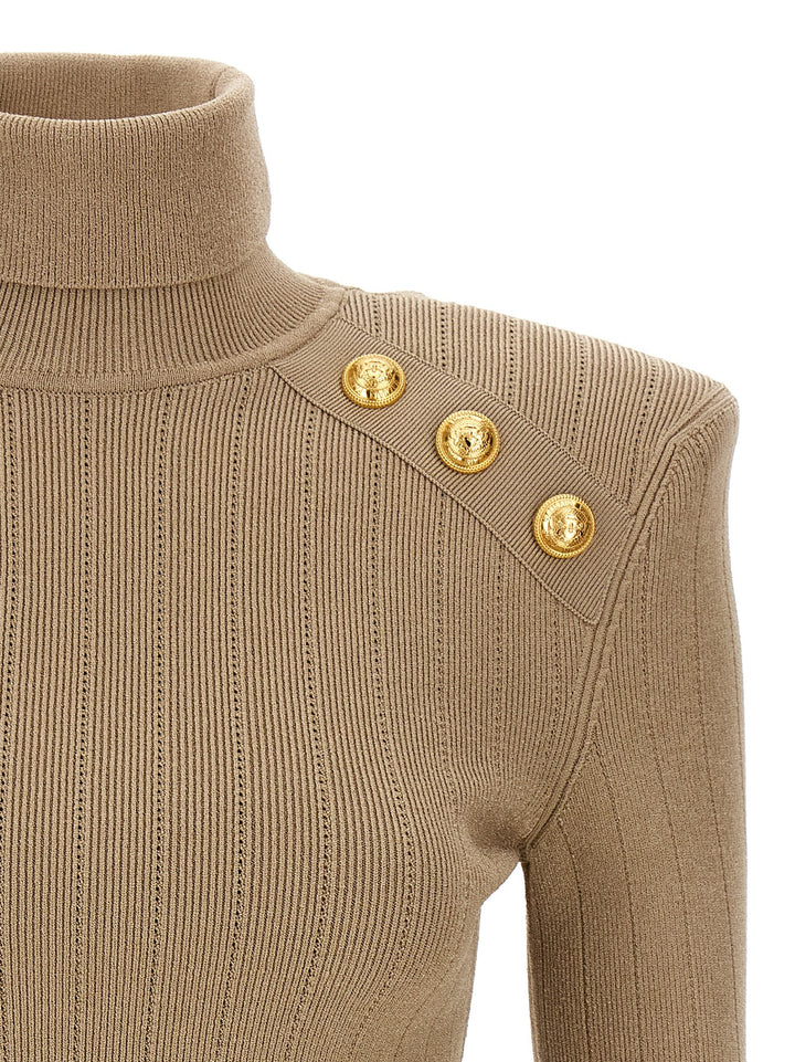 Ribbed Button Sweater Sweater, Cardigans Beige