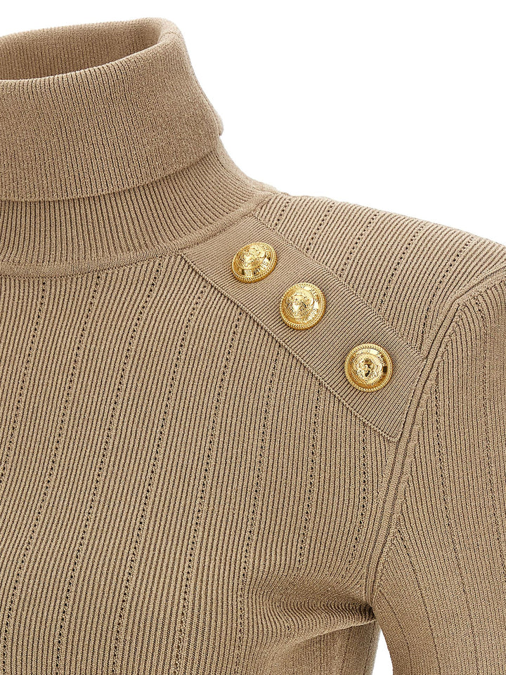 Ribbed Button Sweater Sweater, Cardigans Beige