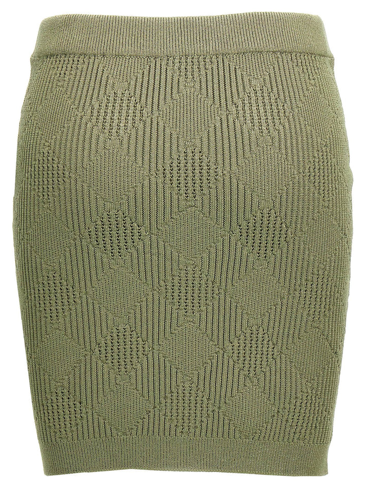 Openwork Knit Skirt Skirts Green