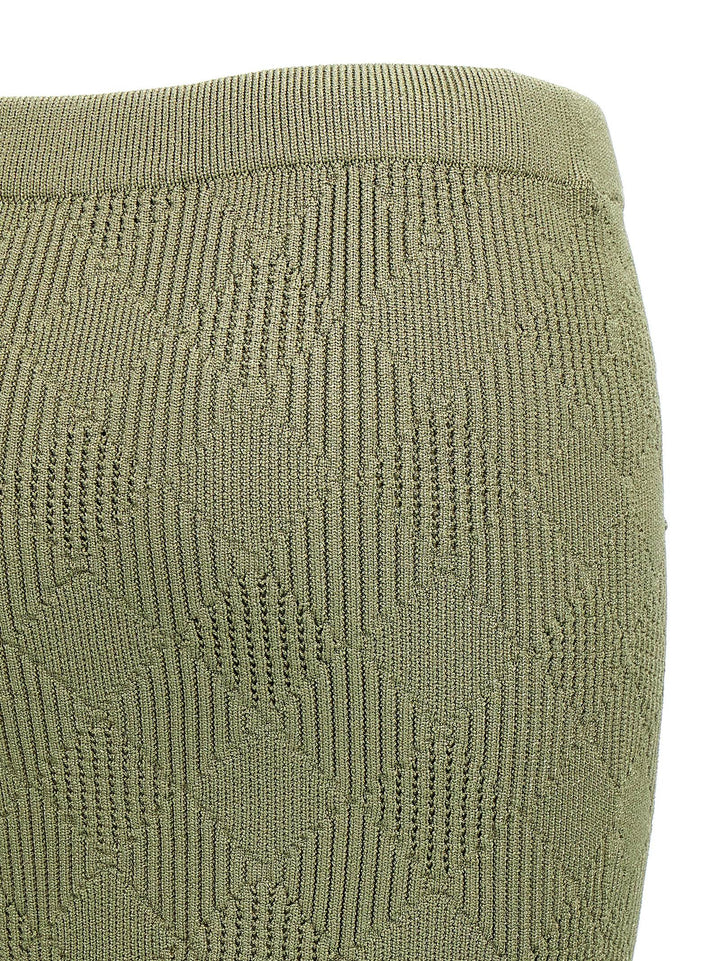 Openwork Knit Skirt Skirts Green