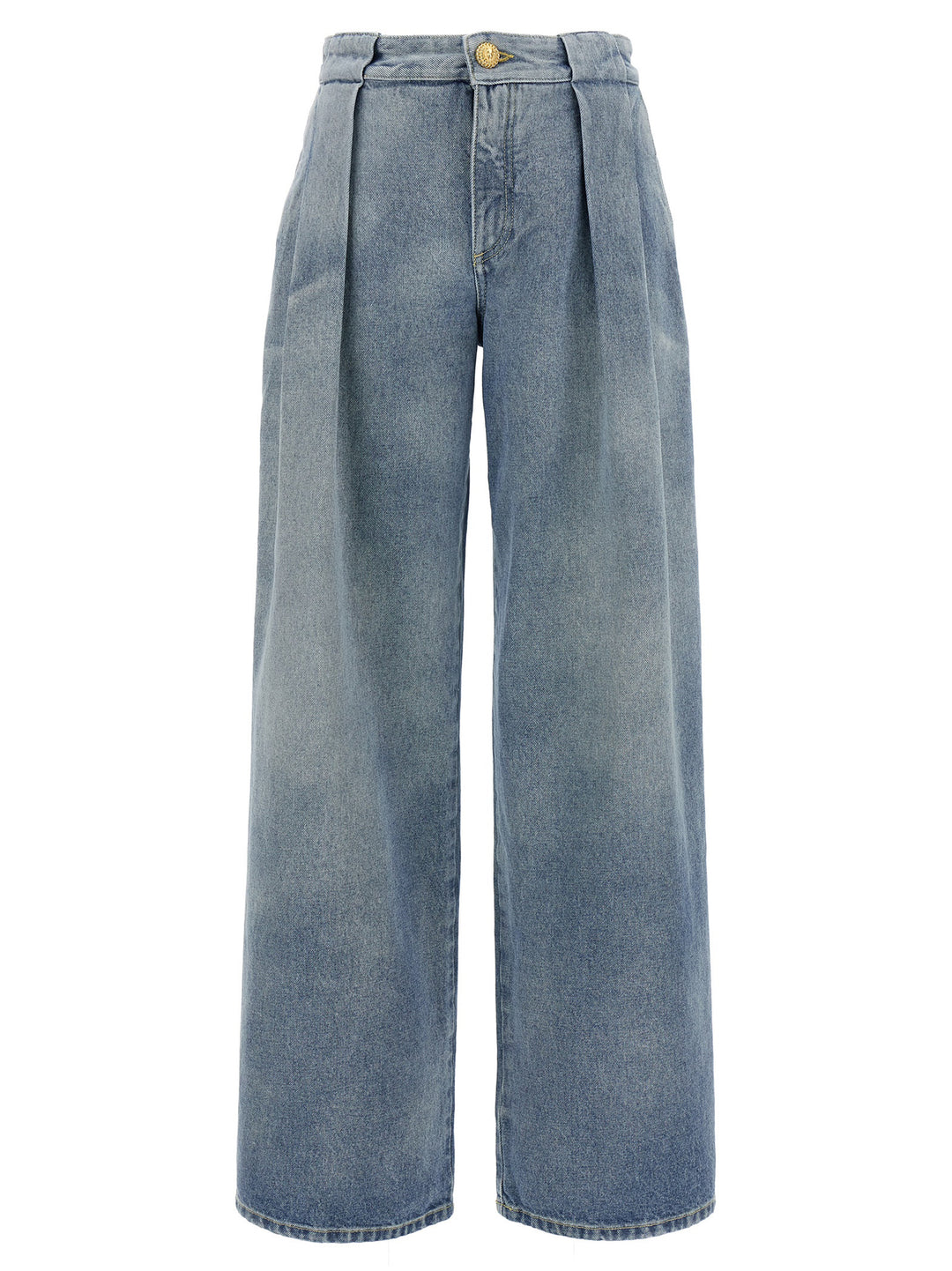 Pleated Jeans Light Blue